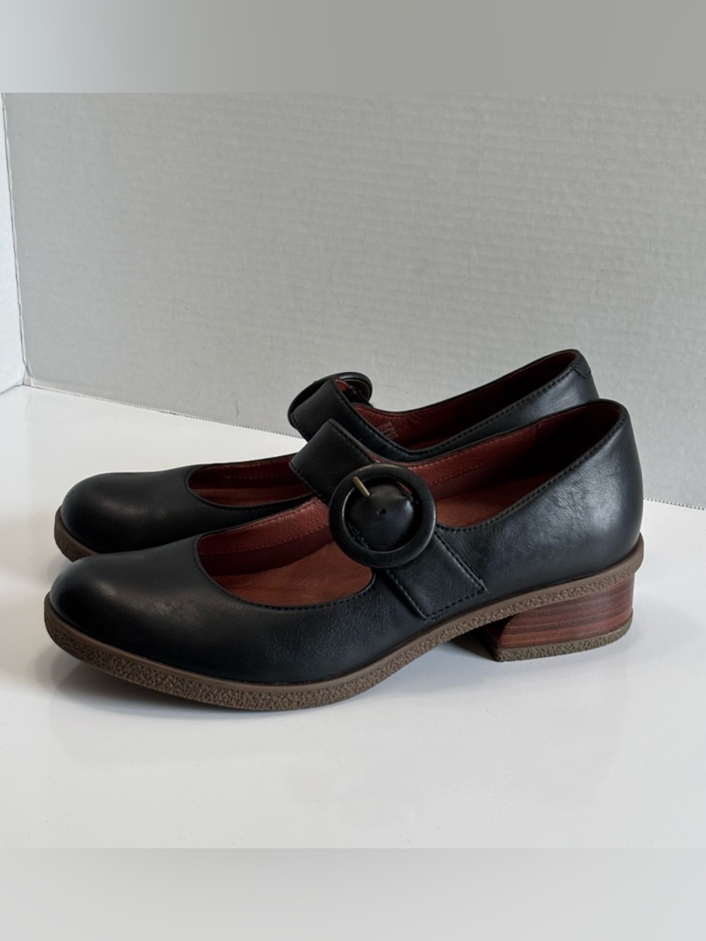 Dansko Brandy Mary Jane Burnished Black Leather Shoes Women's 9.5 Comfort Buckle - Picture 14 of 16